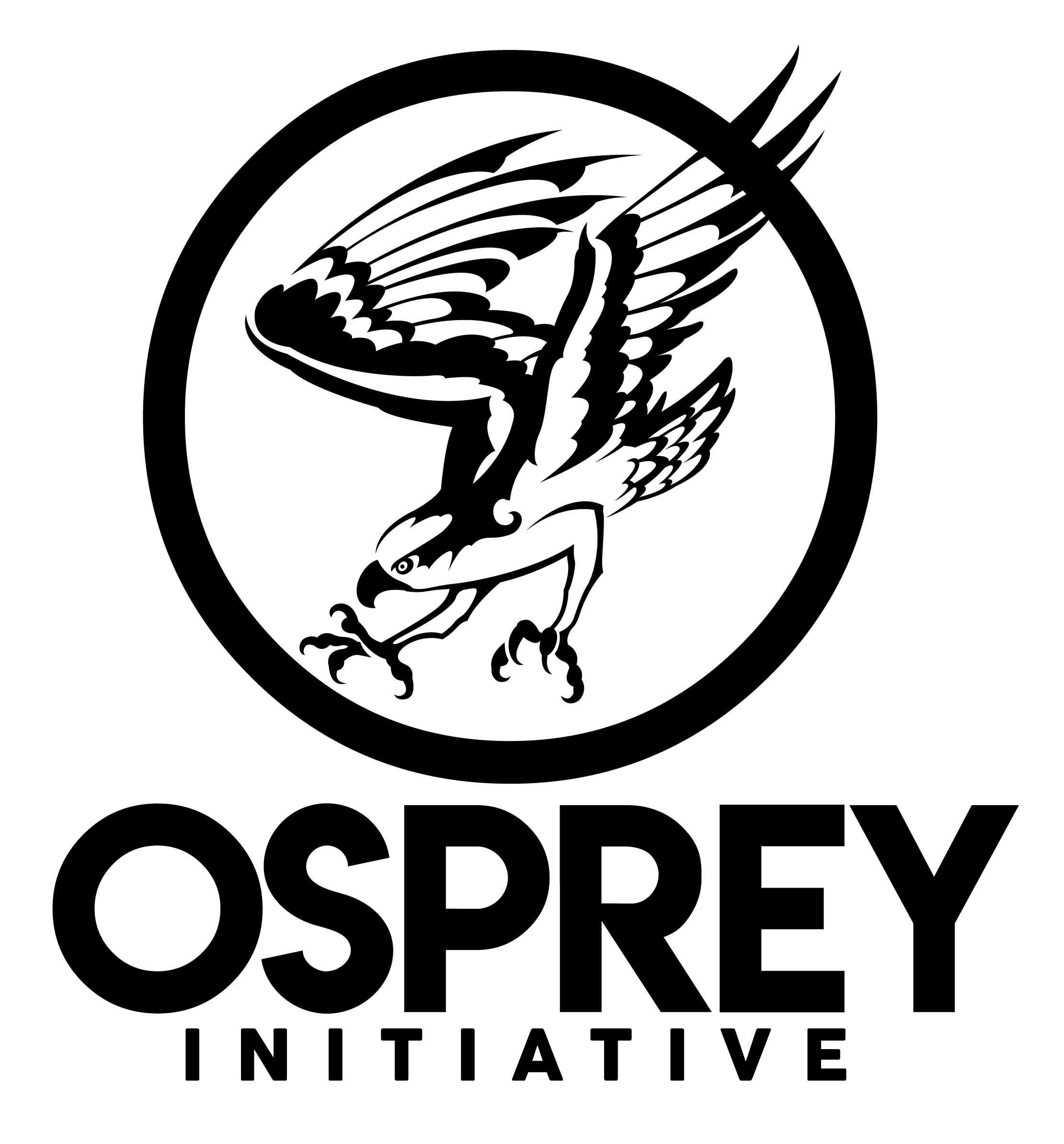 Circle with an icon of an osprey and the words "Osprey Initiative" underneath