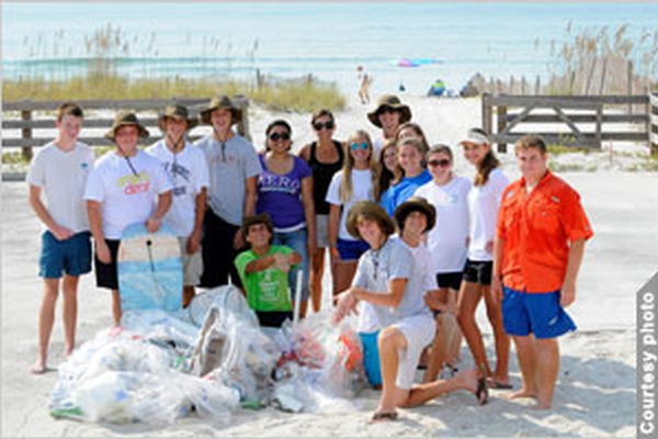 Teens Performing Coastal Cleanup